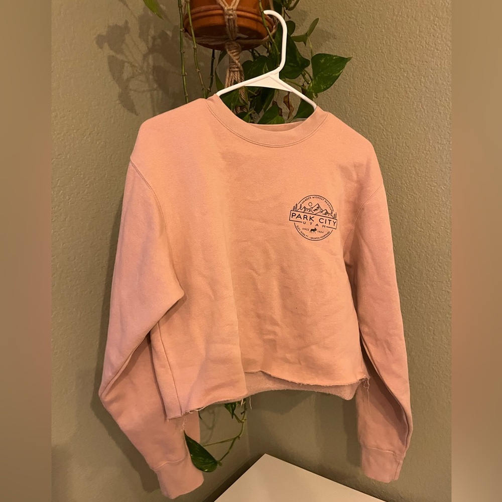 Park City Blush Crew Crop Sweatshirt
